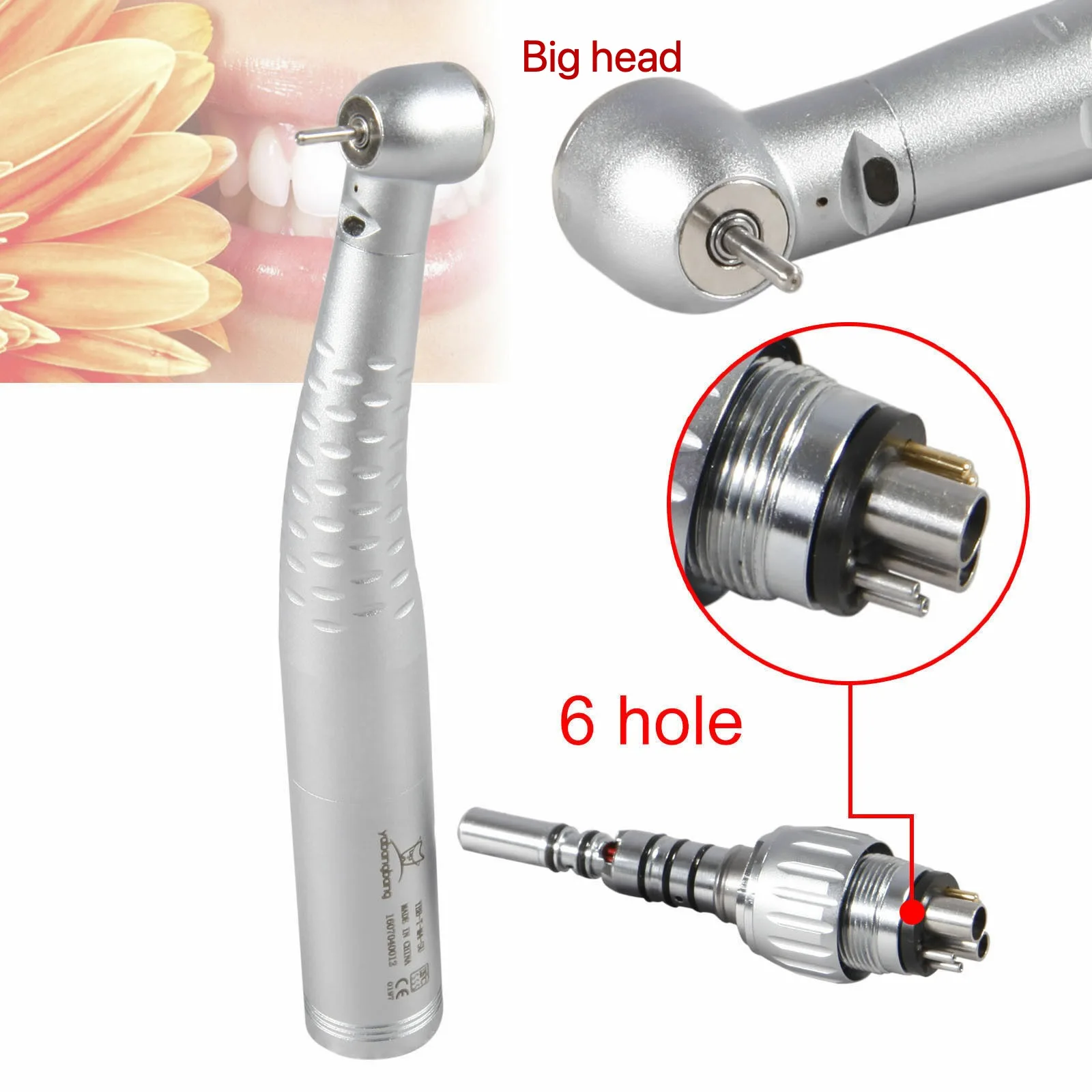 KAVO Style Dental High Speed Turbine Standard/Big Head Fiber Optic Led Handpiece With 6 Hole Quick Coupler Swivel