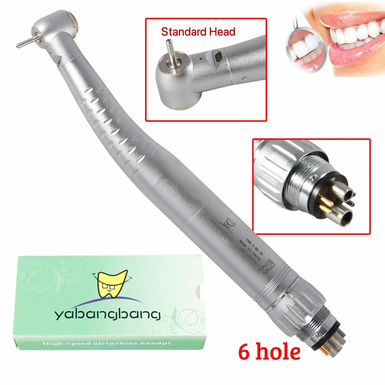 KAVO Style Dental High Speed Turbine Standard/Big Head Fiber Optic Led Handpiece With 6 Hole Quick Coupler Swivel