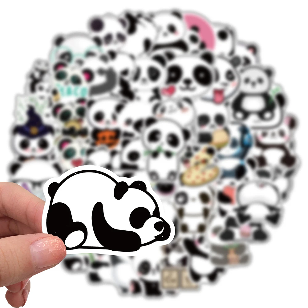 10/30/50PCS Cute Panda Cartoon Animal Stickers Luggage Skateboard Cute DIY Cool Graffiti Waterproof Funny Kid Toy  Sticker Decal