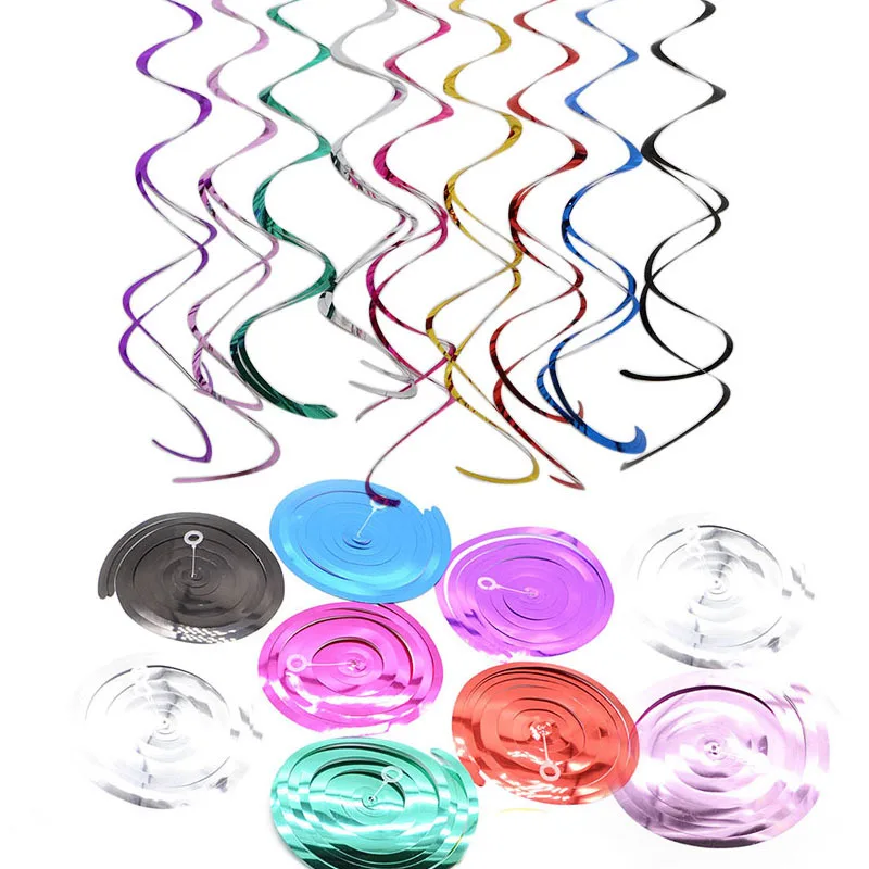 1bag 70cm PVC spiral pendant garland birthday wedding party decoration Christmas and New Year holiday decoration supplies