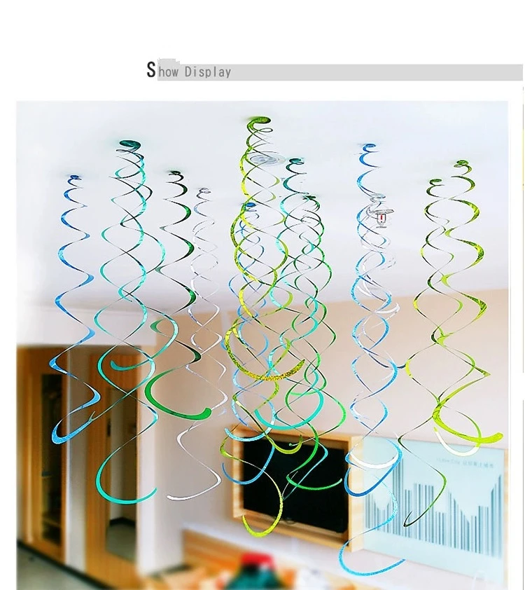 1bag 70cm PVC spiral pendant garland birthday wedding party decoration Christmas and New Year holiday decoration supplies