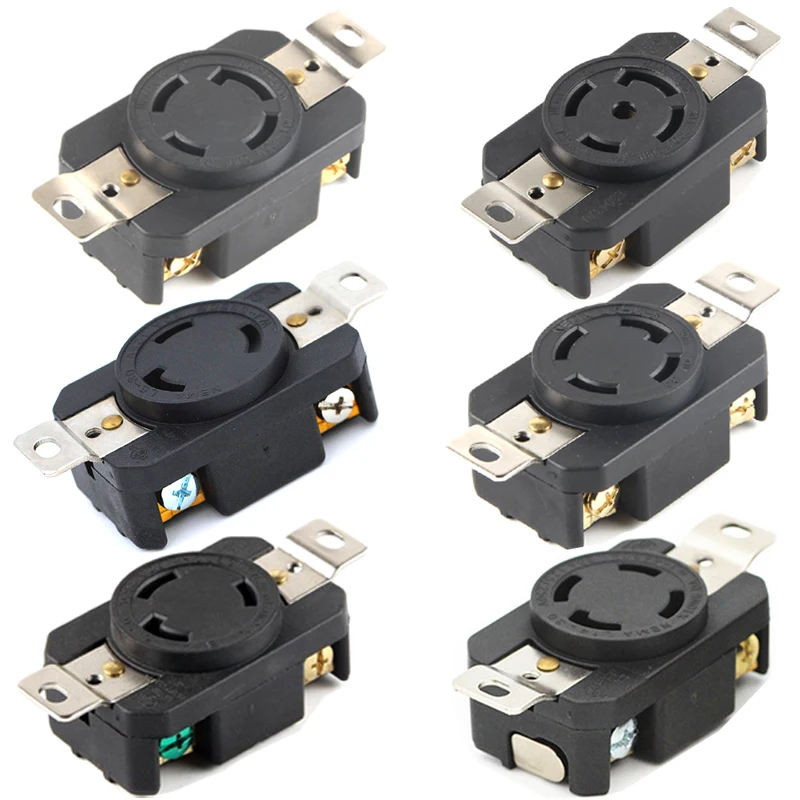 America NEMA 20A 30A Industry Twist Lock Power Socket L14-30R 6-30R 18-30R 19-30R 21-30R L5-30R 20R US Wiring Connector Outlet