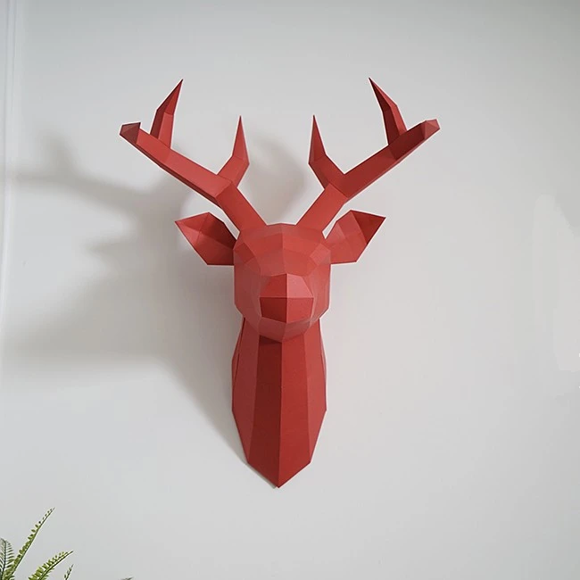 60x45x32cm New Home Decoration Accessories DIY Paper Handwork Vintage Antelope Head Abstract Room Wall Decor Deer Head Statues