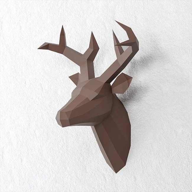 60x45x32cm New Home Decoration Accessories DIY Paper Handwork Vintage Antelope Head Abstract Room Wall Decor Deer Head Statues