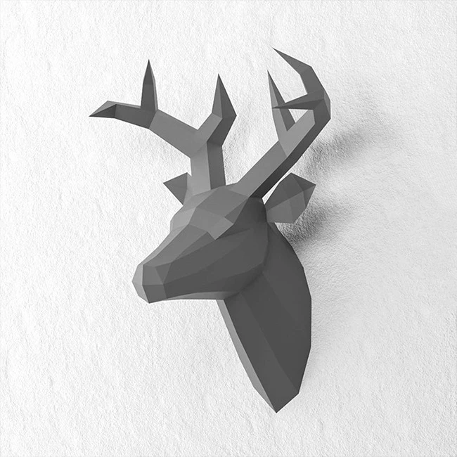 60x45x32cm New Home Decoration Accessories DIY Paper Handwork Vintage Antelope Head Abstract Room Wall Decor Deer Head Statues