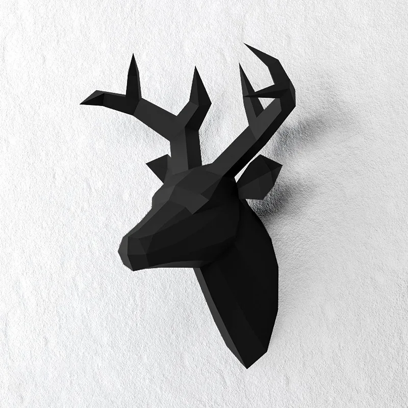 60x45x32cm New Home Decoration Accessories DIY Paper Handwork Vintage Antelope Head Abstract Room Wall Decor Deer Head Statues