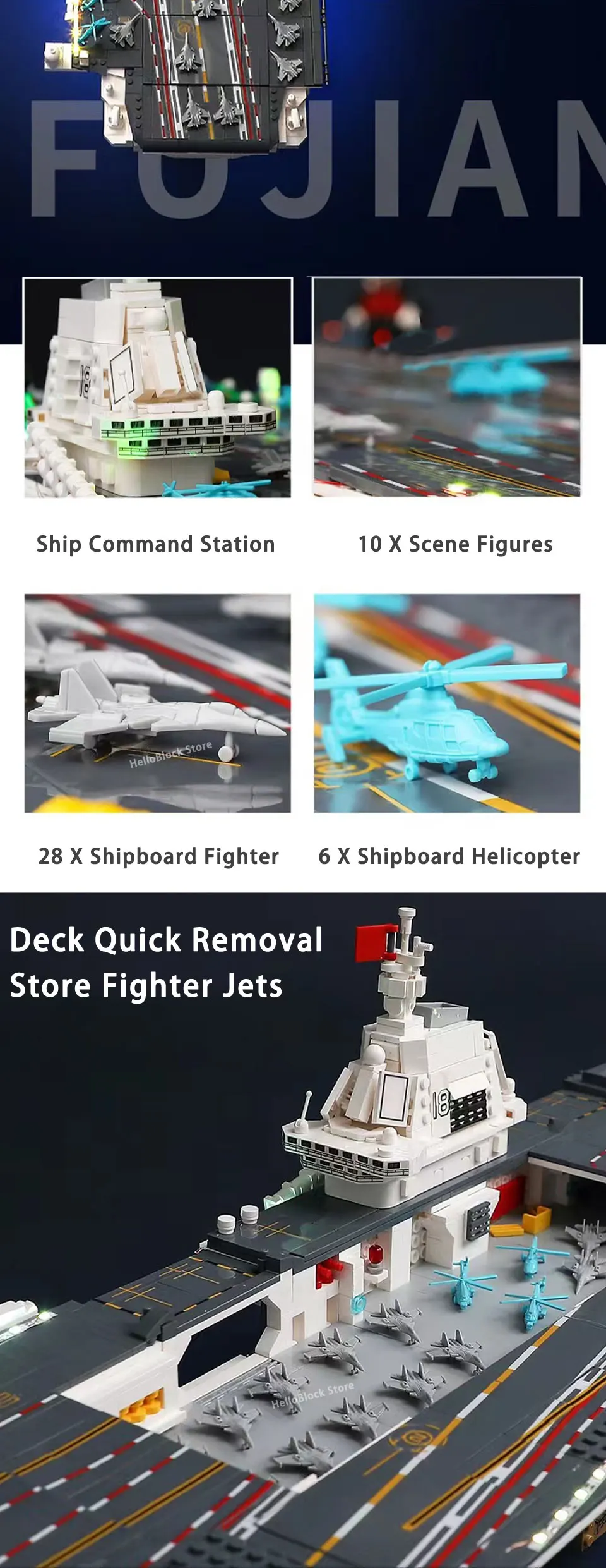 SEMBO Shandong Aircrafted Carrier Modular Building Blocks Military Navy Battleship Model Bricks WW2 Soldiers Toys For Kid Gift