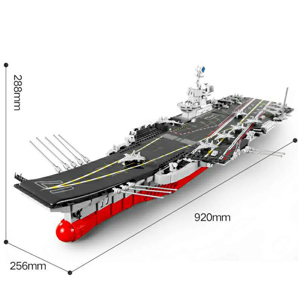 SEMBO Shandong Aircrafted Carrier Modular Building Blocks Military Navy Battleship Model Bricks WW2 Soldiers Toys For Kid Gift