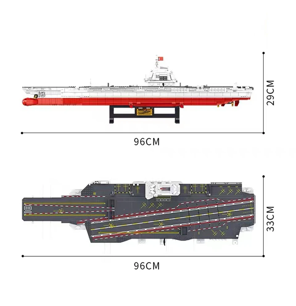 SEMBO Shandong Aircrafted Carrier Modular Building Blocks Military Navy Battleship Model Bricks WW2 Soldiers Toys For Kid Gift