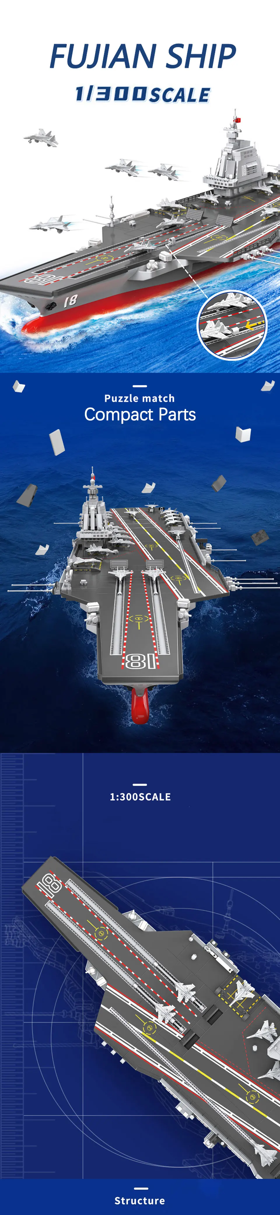 SEMBO Shandong Aircrafted Carrier Modular Building Blocks Military Navy Battleship Model Bricks WW2 Soldiers Toys For Kid Gift