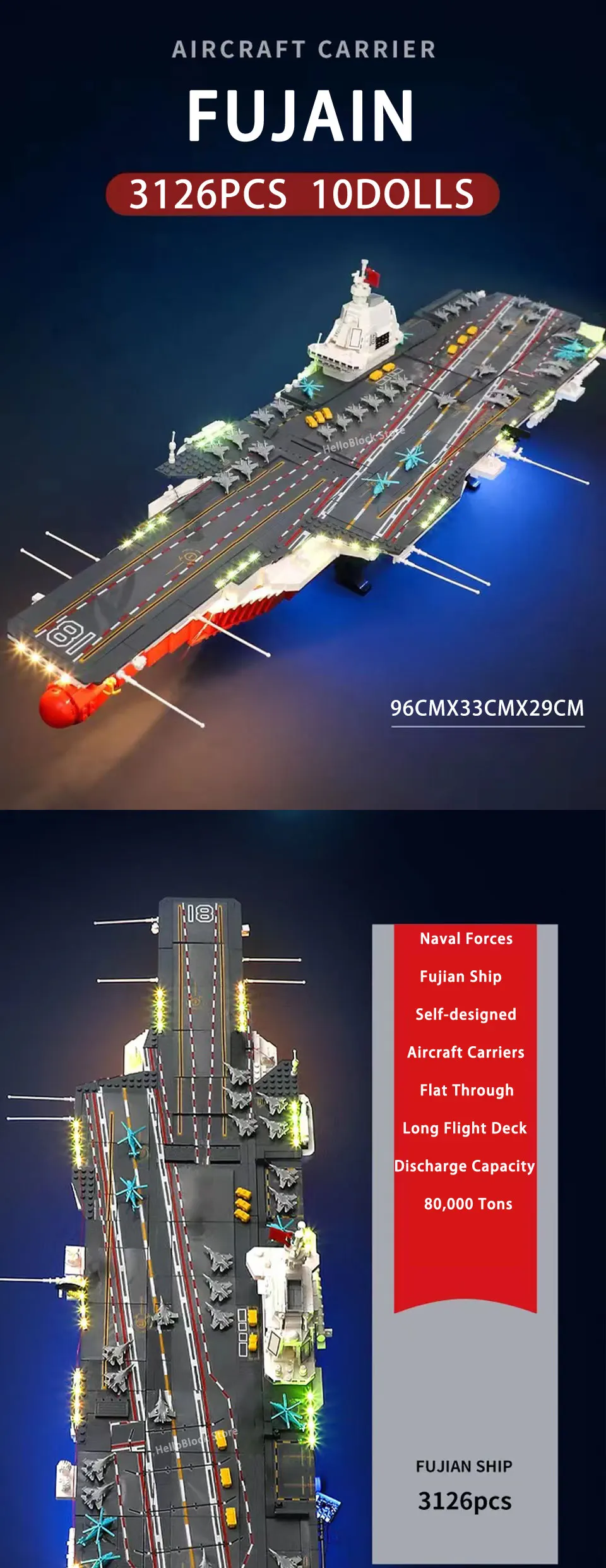 SEMBO Shandong Aircrafted Carrier Modular Building Blocks Military Navy Battleship Model Bricks WW2 Soldiers Toys For Kid Gift