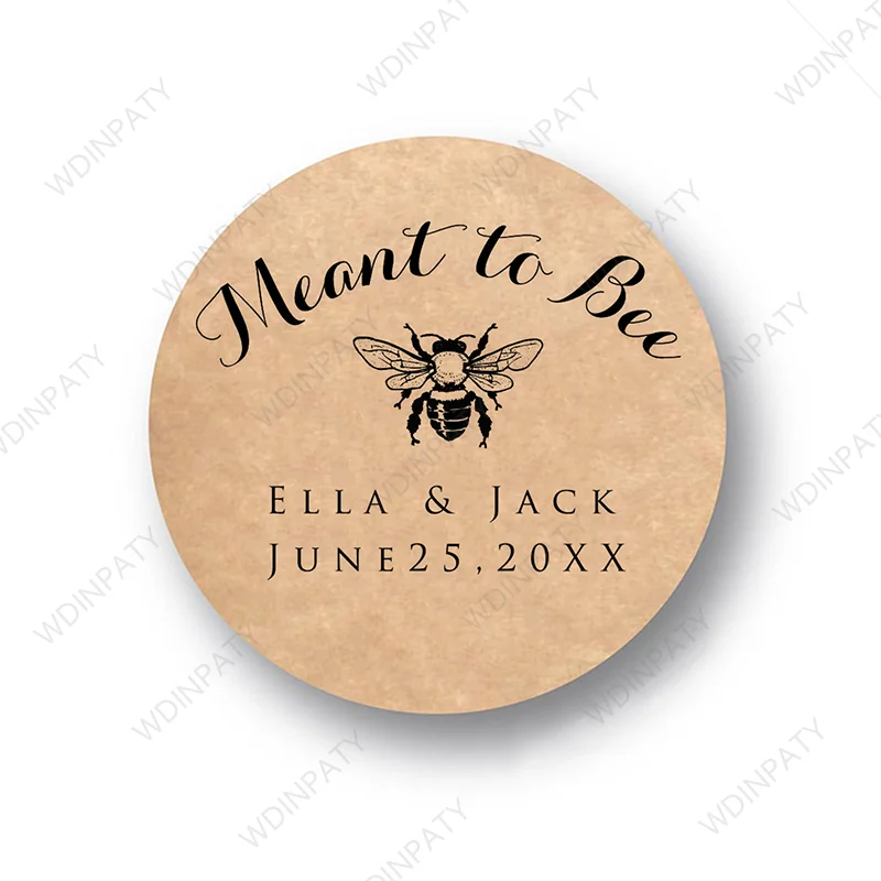 Personalized Meant To Bee Labels Honey Wedding Favors Stickers Custom Text Marriage Labels Glossy/Kraft Paper