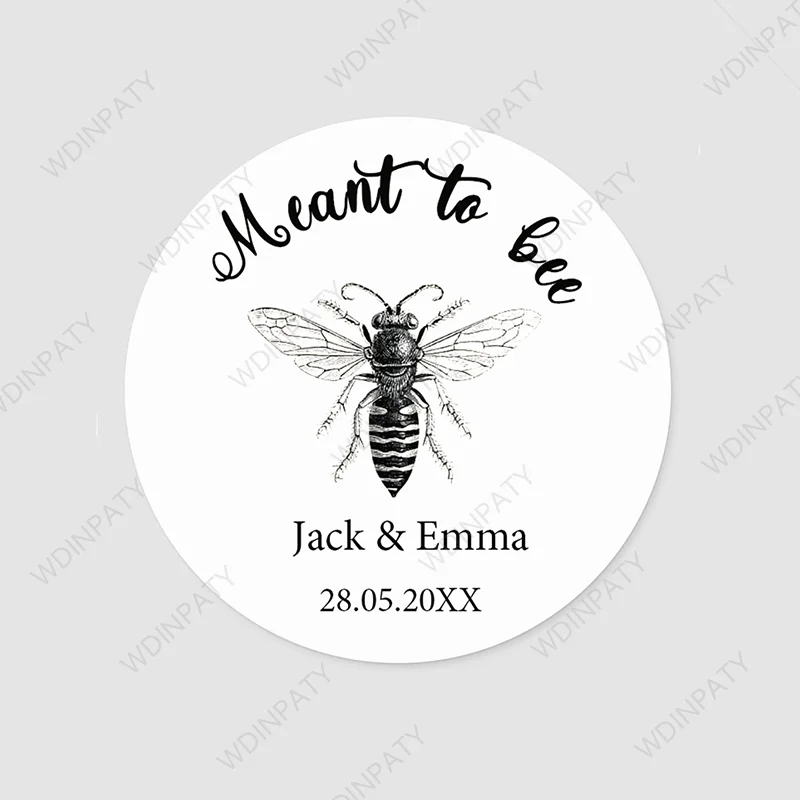 Personalized Meant To Bee Labels Honey Wedding Favors Stickers Custom Text Marriage Labels Glossy/Kraft Paper