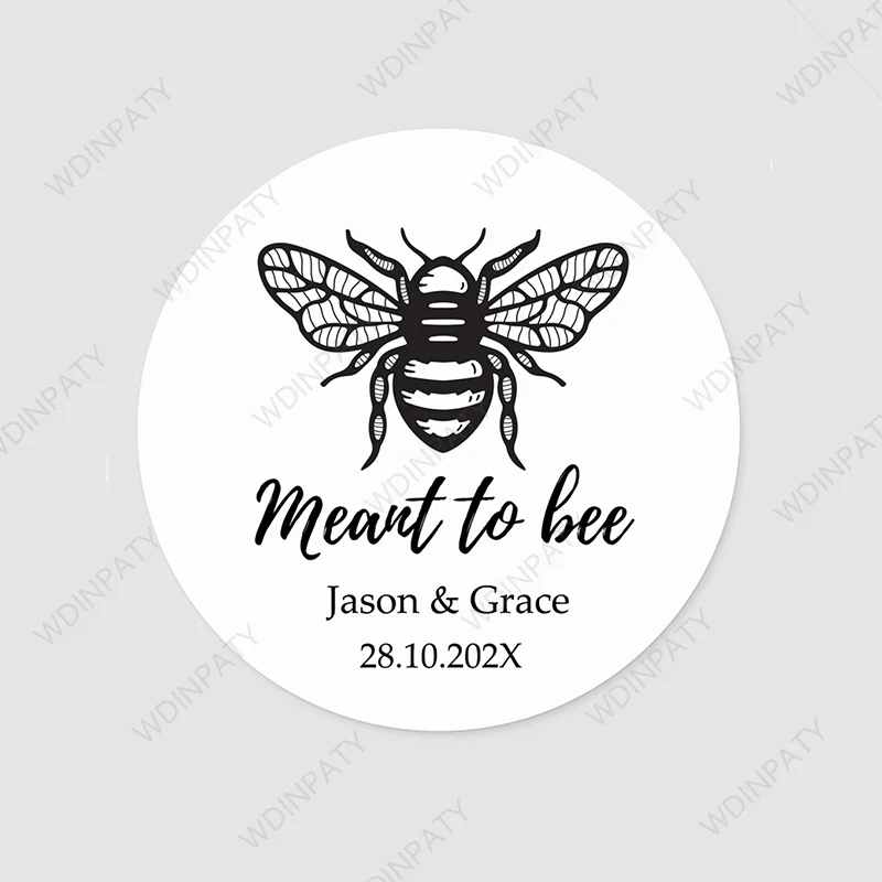 Personalized Meant To Bee Labels Honey Wedding Favors Stickers Custom Text Marriage Labels Glossy/Kraft Paper