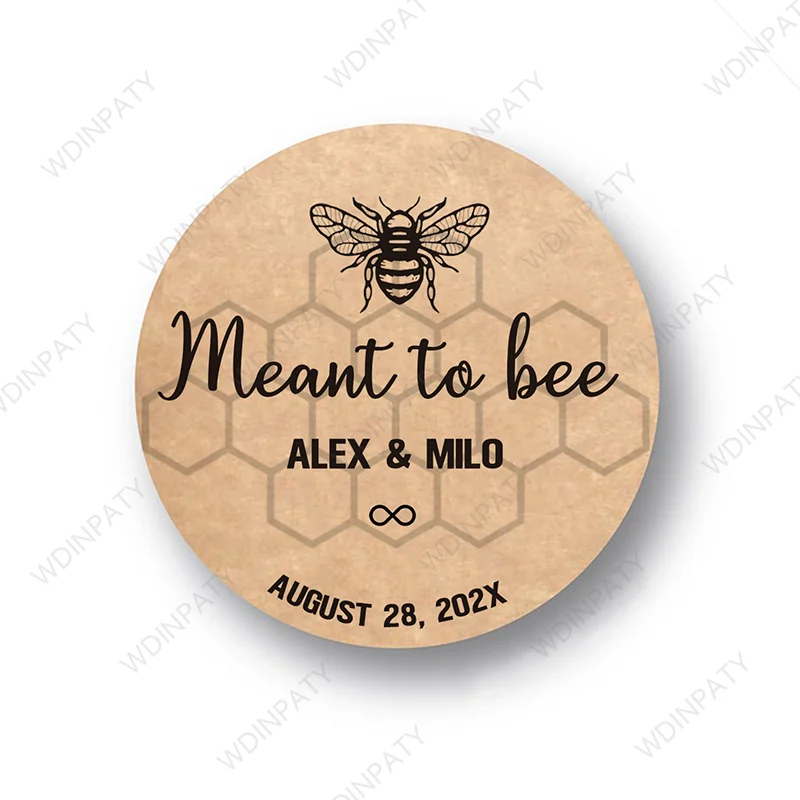 Personalized Meant To Bee Labels Honey Wedding Favors Stickers Custom Text Marriage Labels Glossy/Kraft Paper