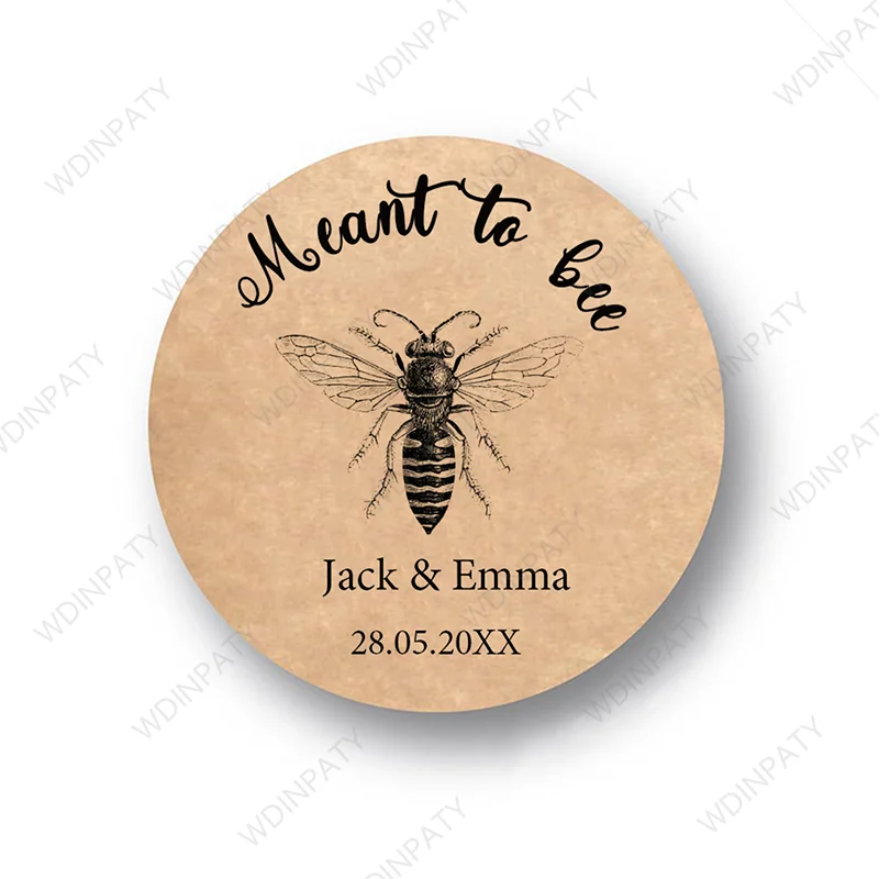 Personalized Meant To Bee Labels Honey Wedding Favors Stickers Custom Text Marriage Labels Glossy/Kraft Paper