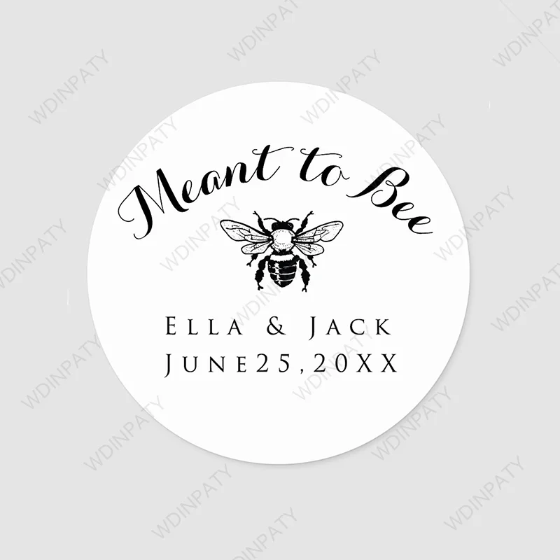 Personalized Meant To Bee Labels Honey Wedding Favors Stickers Custom Text Marriage Labels Glossy/Kraft Paper