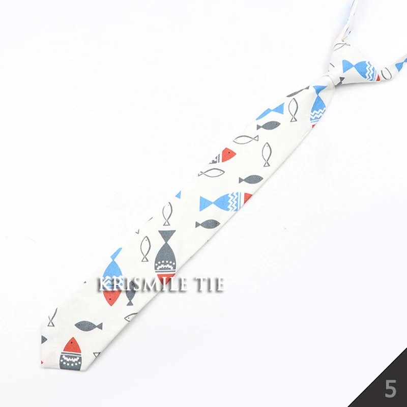 Fashion School Skinny Ties For Boys Girls Casual Cartoon Animal Solid Color Floral Plaid Necktie Simple Lazy Slim Student Tie
