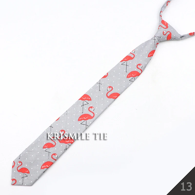 Fashion School Skinny Ties For Boys Girls Casual Cartoon Animal Solid Color Floral Plaid Necktie Simple Lazy Slim Student Tie