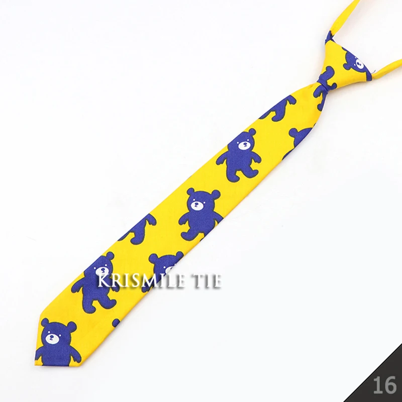 Fashion School Skinny Ties For Boys Girls Casual Cartoon Animal Solid Color Floral Plaid Necktie Simple Lazy Slim Student Tie