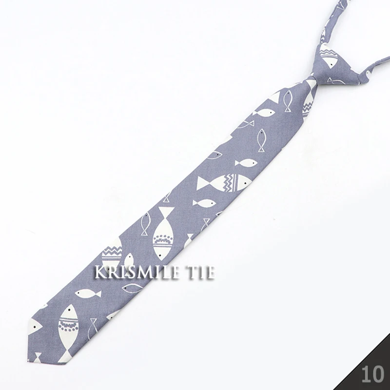 Fashion School Skinny Ties For Boys Girls Casual Cartoon Animal Solid Color Floral Plaid Necktie Simple Lazy Slim Student Tie