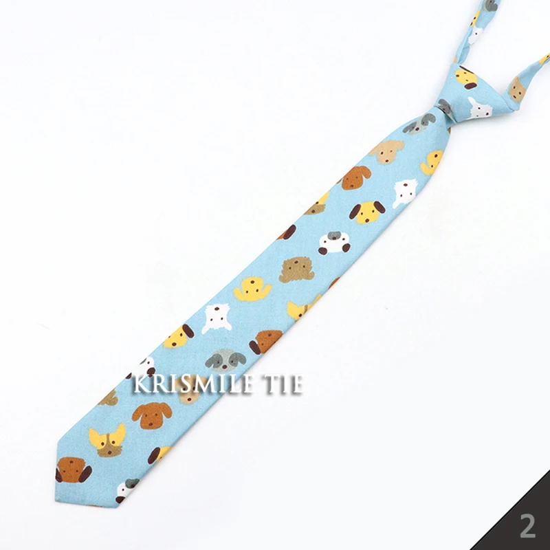 Fashion School Skinny Ties For Boys Girls Casual Cartoon Animal Solid Color Floral Plaid Necktie Simple Lazy Slim Student Tie
