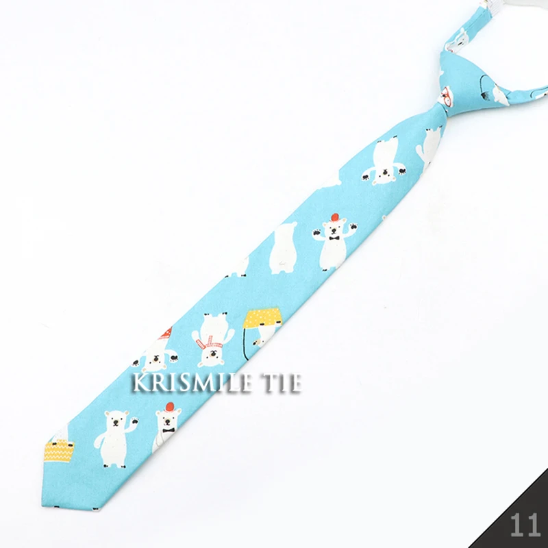 Fashion School Skinny Ties For Boys Girls Casual Cartoon Animal Solid Color Floral Plaid Necktie Simple Lazy Slim Student Tie