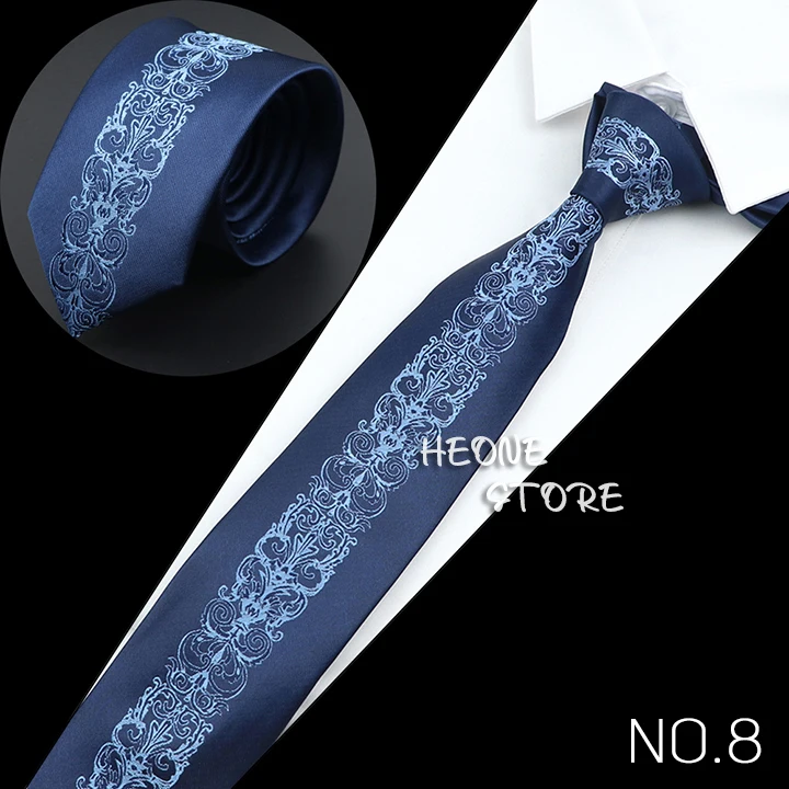 New Mens Luxury Neck Tie Fashion Jacquard Woven Skinny Slim 6cm Black Blue Floral Paisley Necktie Banquet Party Shirt Gift