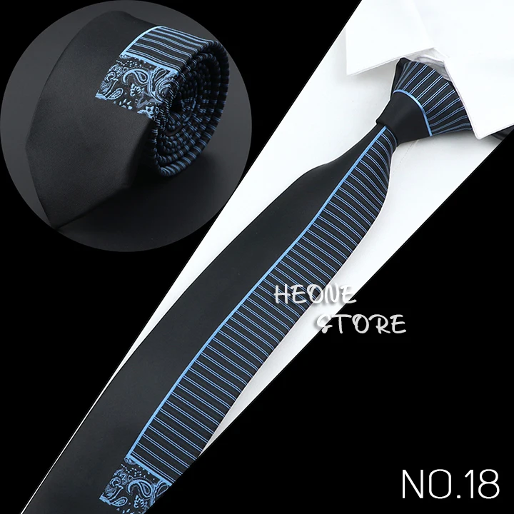 New Mens Luxury Neck Tie Fashion Jacquard Woven Skinny Slim 6cm Black Blue Floral Paisley Necktie Banquet Party Shirt Gift