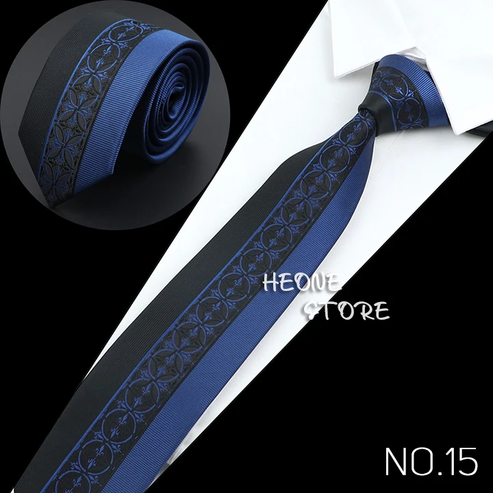 New Mens Luxury Neck Tie Fashion Jacquard Woven Skinny Slim 6cm Black Blue Floral Paisley Necktie Banquet Party Shirt Gift