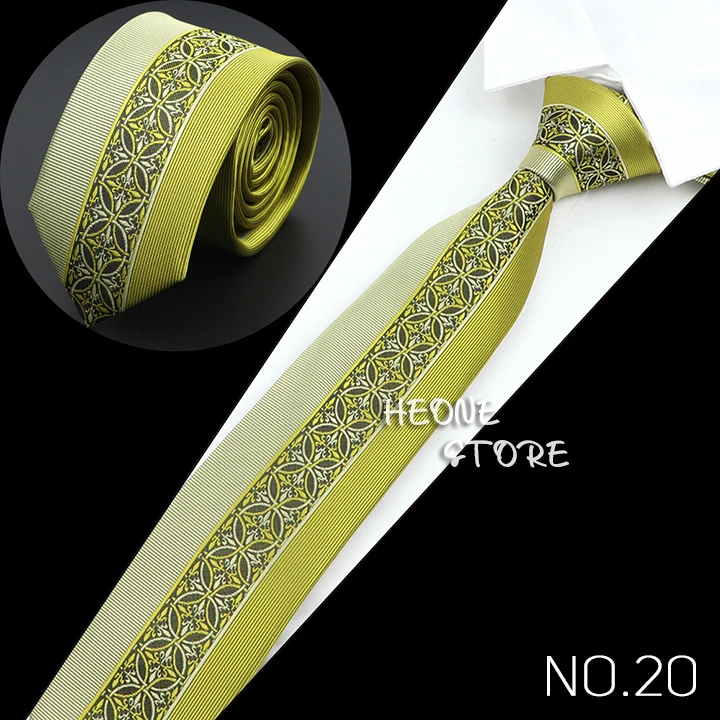 New Mens Luxury Neck Tie Fashion Jacquard Woven Skinny Slim 6cm Black Blue Floral Paisley Necktie Banquet Party Shirt Gift