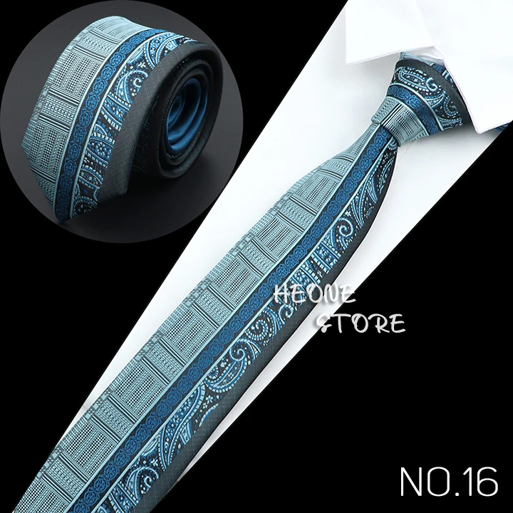 New Mens Luxury Neck Tie Fashion Jacquard Woven Skinny Slim 6cm Black Blue Floral Paisley Necktie Banquet Party Shirt Gift