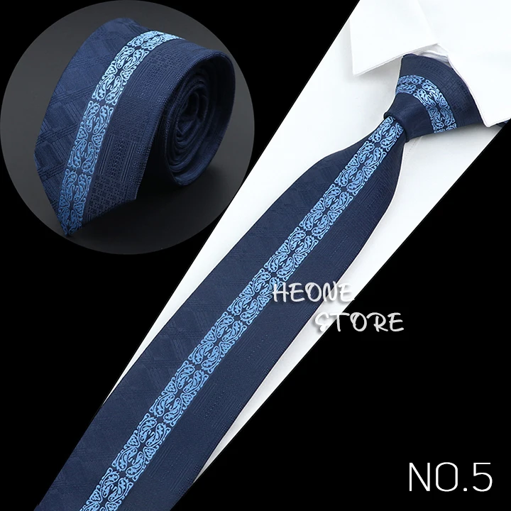 New Mens Luxury Neck Tie Fashion Jacquard Woven Skinny Slim 6cm Black Blue Floral Paisley Necktie Banquet Party Shirt Gift