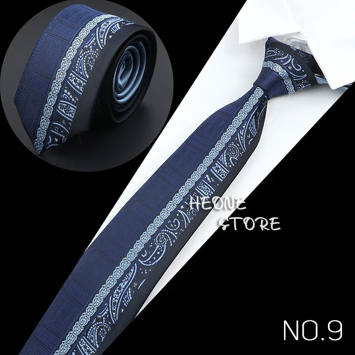 New Mens Luxury Neck Tie Fashion Jacquard Woven Skinny Slim 6cm Black Blue Floral Paisley Necktie Banquet Party Shirt Gift