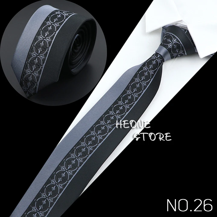 New Mens Luxury Neck Tie Fashion Jacquard Woven Skinny Slim 6cm Black Blue Floral Paisley Necktie Banquet Party Shirt Gift