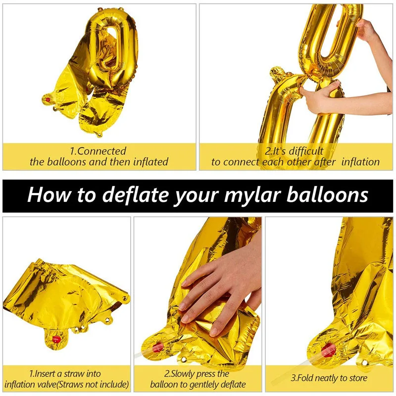 30Pcs 16inch Gold Chain Balloons Inflatable Golden Chain Foil Balloon For 80s 90s Party Decor Disco Ball Hip Hop Weddings Decors