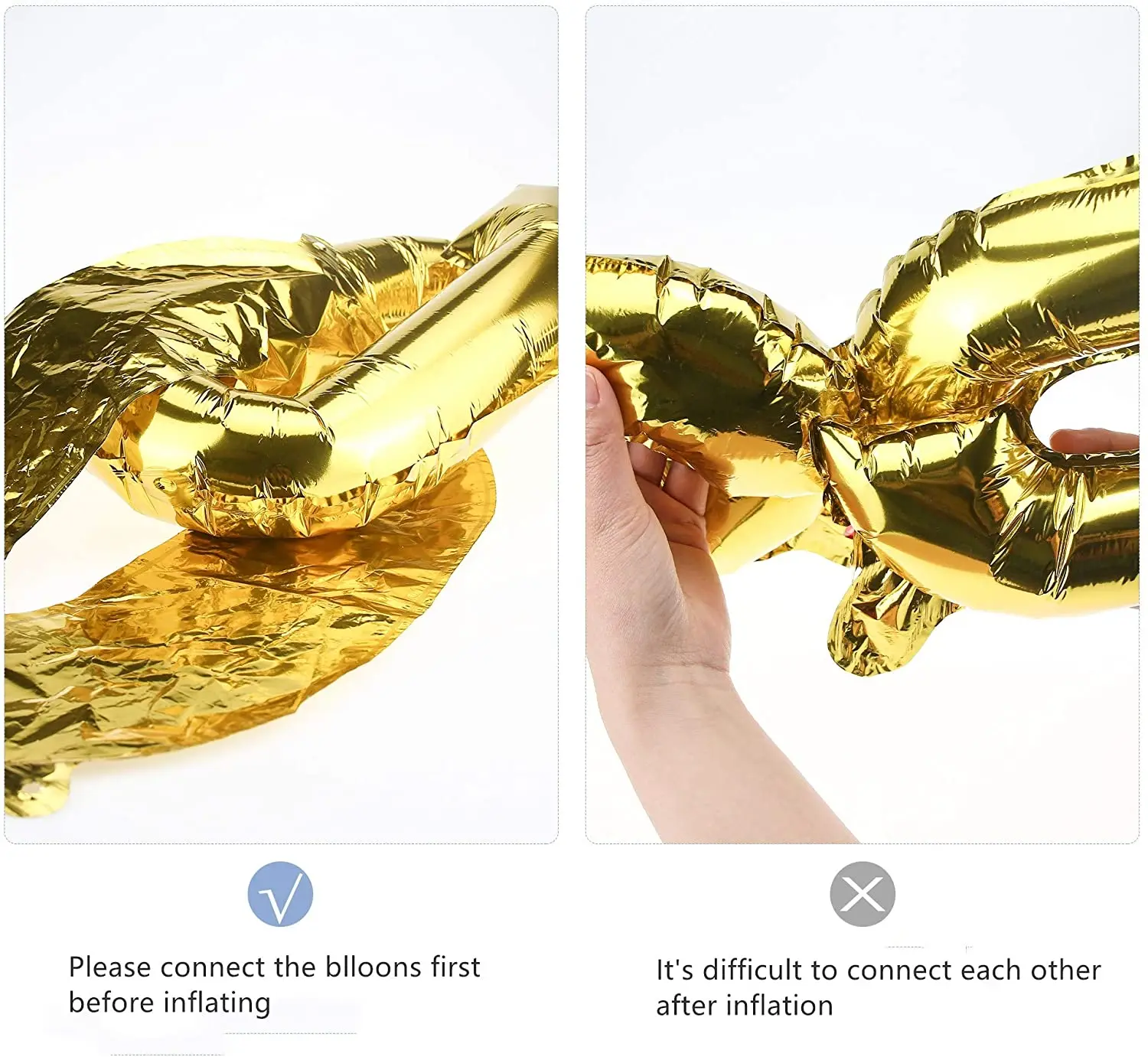 30Pcs 16inch Gold Chain Balloons Inflatable Golden Chain Foil Balloon For 80s 90s Party Decor Disco Ball Hip Hop Weddings Decors
