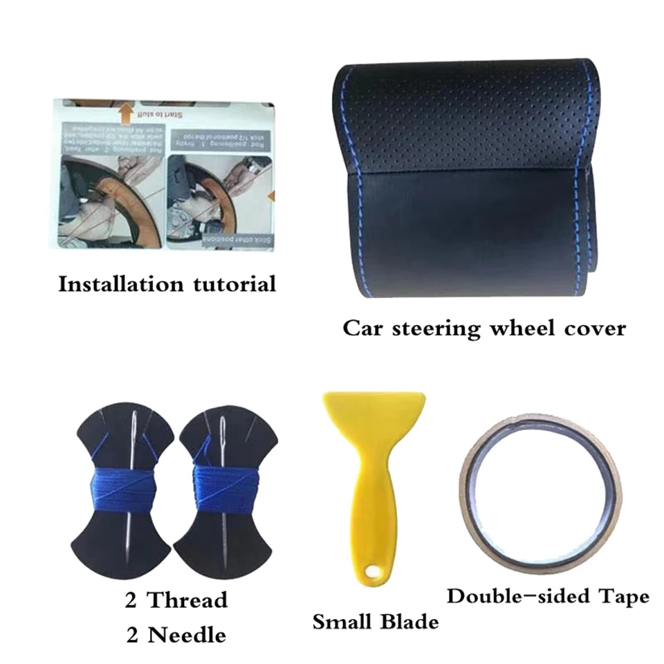 DIY Black Wearable Faux Leather Car Steering Wheel Cover For Audi TT (8N) 1998-2001 A8 S8 (D2) 1998 1999 2000 2001 2002 S4 (B5)
