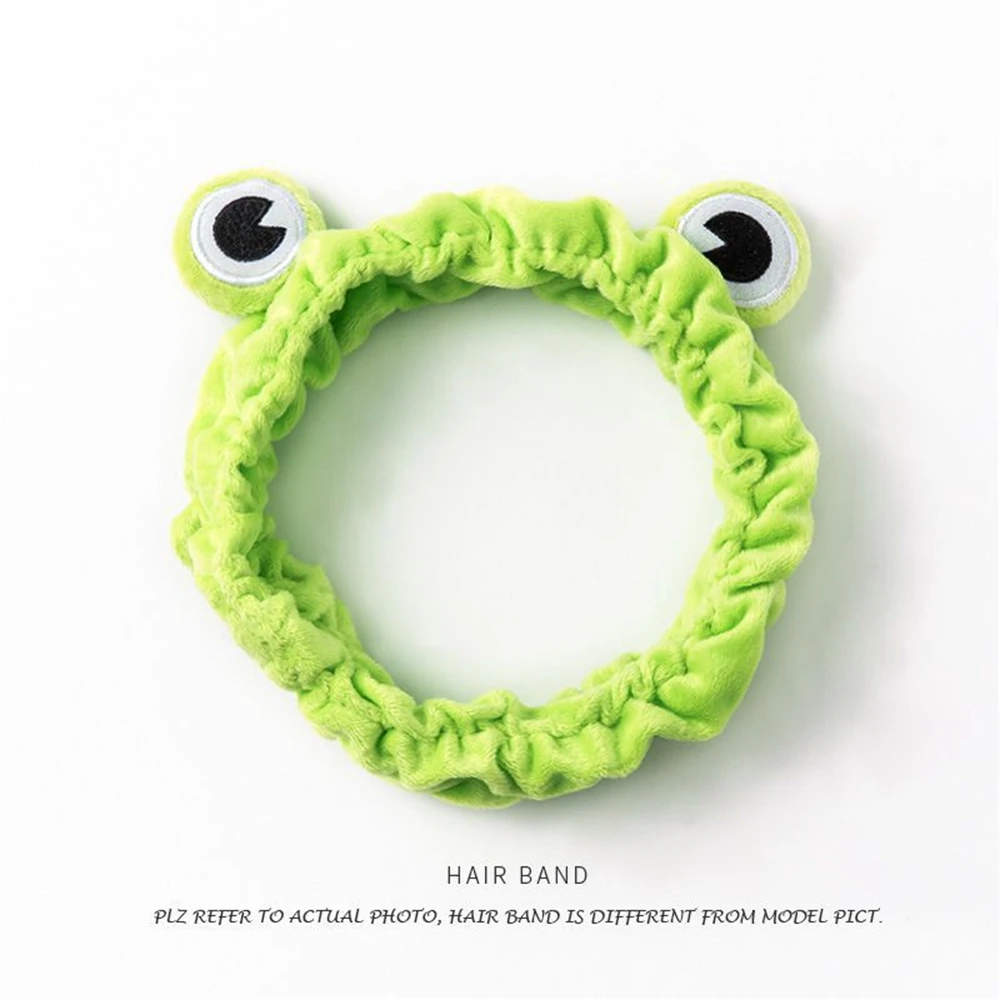 Funny Frog Makeup Headband Wide-brimmed Elastic Hairbands Cute Girls Hair Bands Women Hair Accessories Girls Hairband