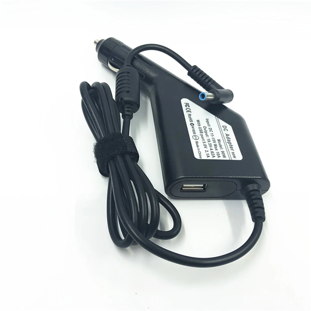 19V 4.62A Laptop Car Dc Adapter 90W Charger Power Supply for Hp 5V 2.1A USB Elitebook Folio 1040 G1 Split 13*2 13-g100