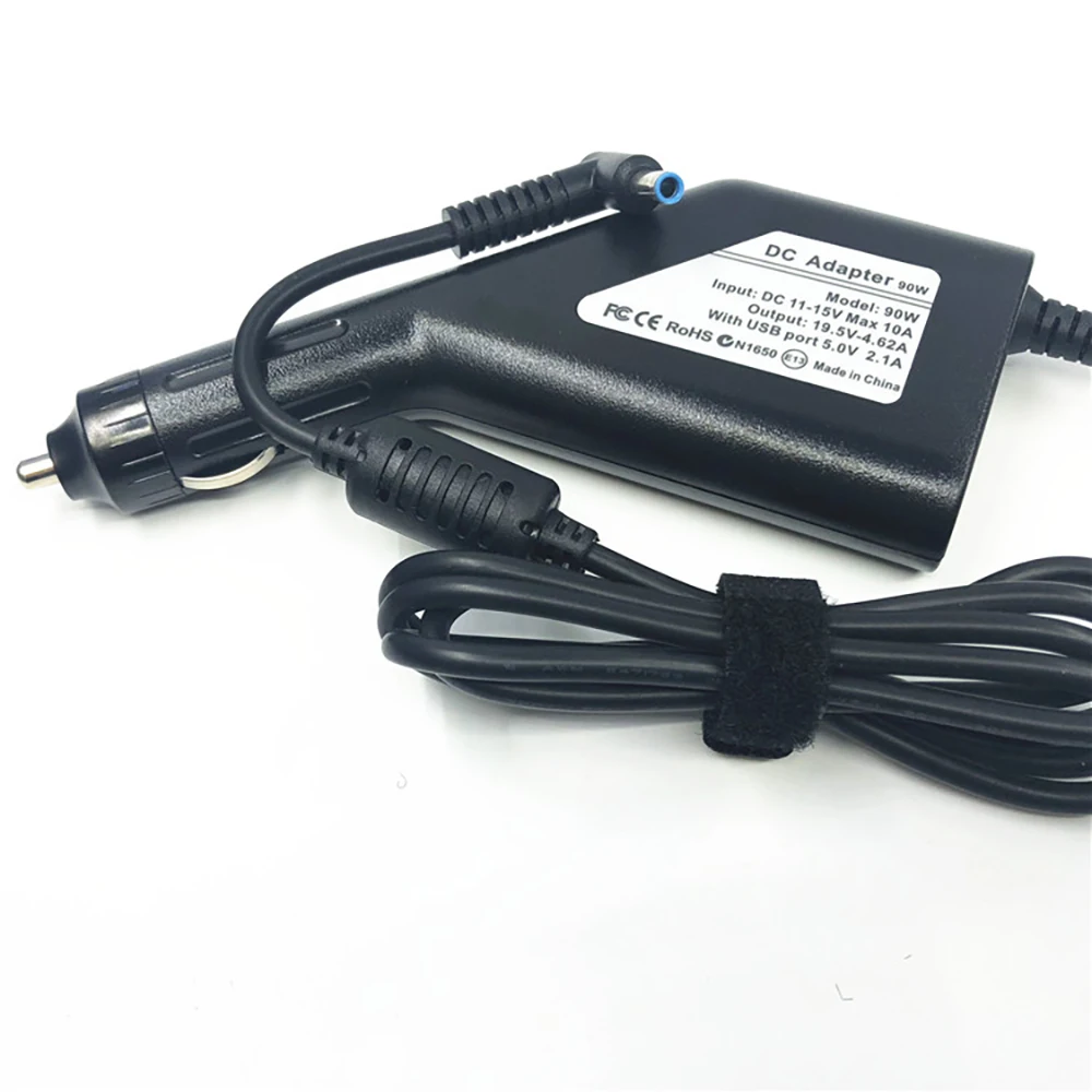 19V 4.62A Laptop Car Dc Adapter 90W Charger Power Supply for Hp 5V 2.1A USB Elitebook Folio 1040 G1 Split 13*2 13-g100