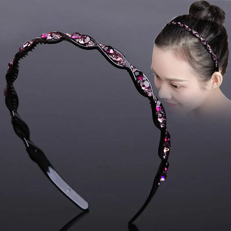 New Fashion Non-slip Simplicity luxurious Rhinestone Crystal Headband Hair Band for Women Girl Hair Accessories Headwear