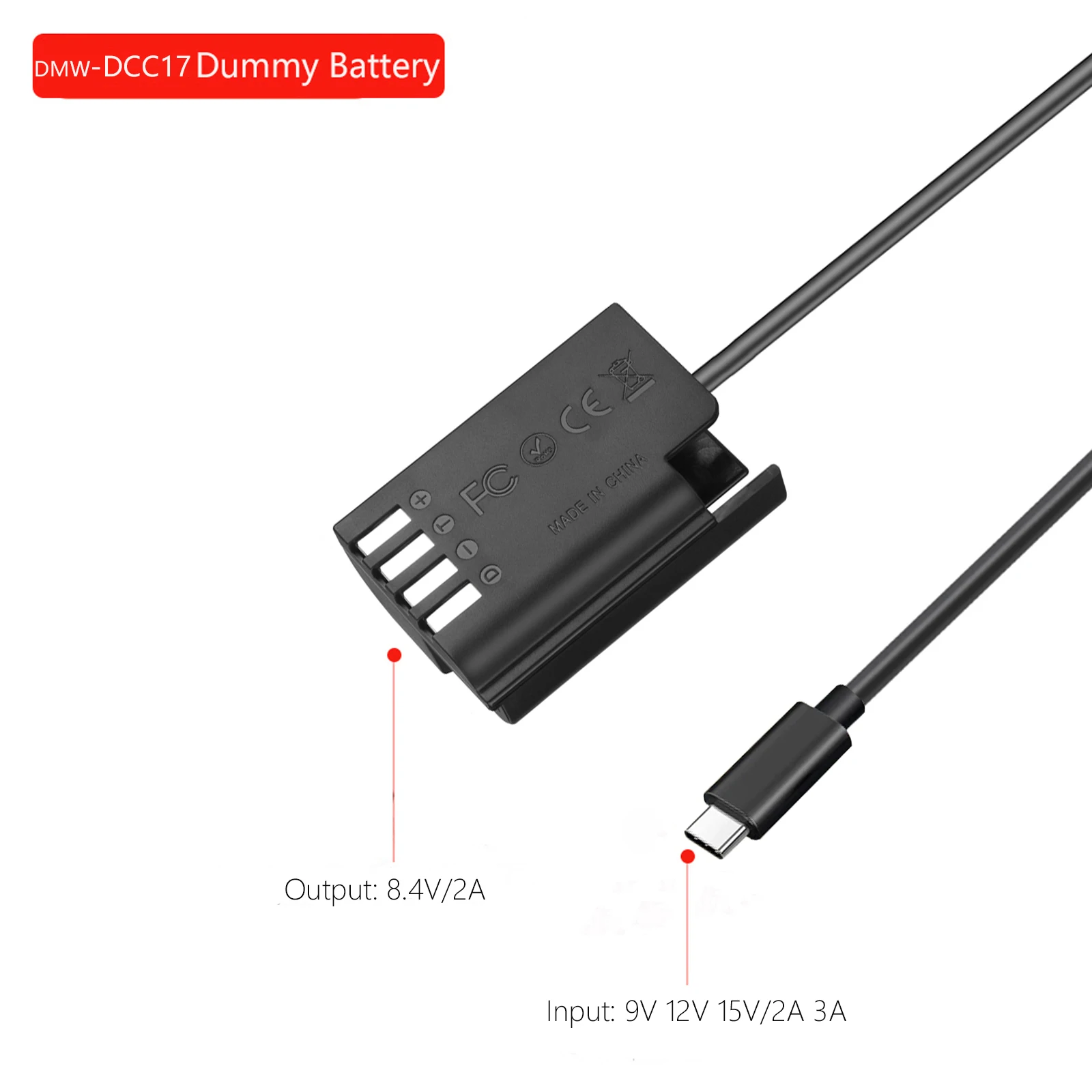 PD Type-C DMW-BLK22 Dummy Battery DMW-DCC17 Power Adapter for Panasonic Lumix S5 DC-S5 DC-S5K LUMIX GH6 Camera