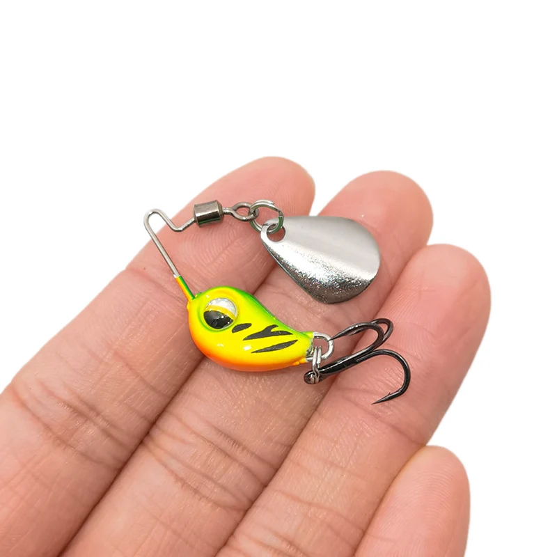 2022 New 4.5g/7.5g Metal VIB Micro Fishing Lure Spinner Sinking Rotating Spoon Pin Crankbait Sequins Baits Fishing Tackle