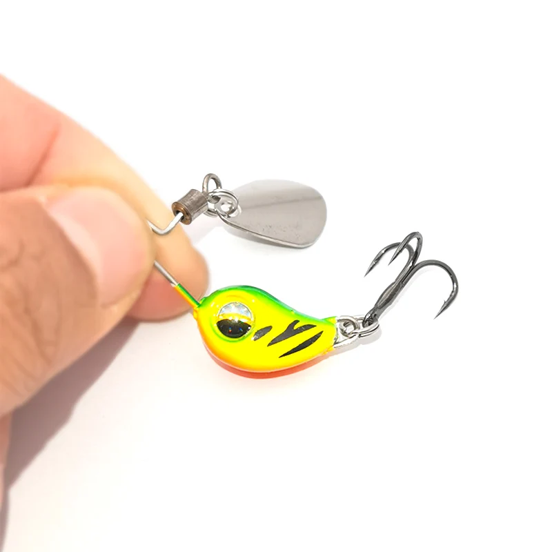 2022 New 4.5g/7.5g Metal VIB Micro Fishing Lure Spinner Sinking Rotating Spoon Pin Crankbait Sequins Baits Fishing Tackle