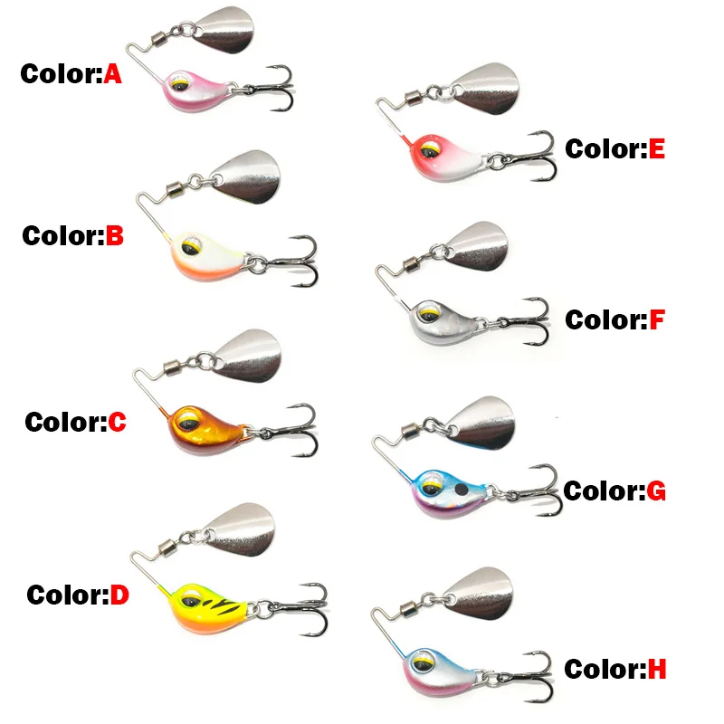 2022 New 4.5g/7.5g Metal VIB Micro Fishing Lure Spinner Sinking Rotating Spoon Pin Crankbait Sequins Baits Fishing Tackle