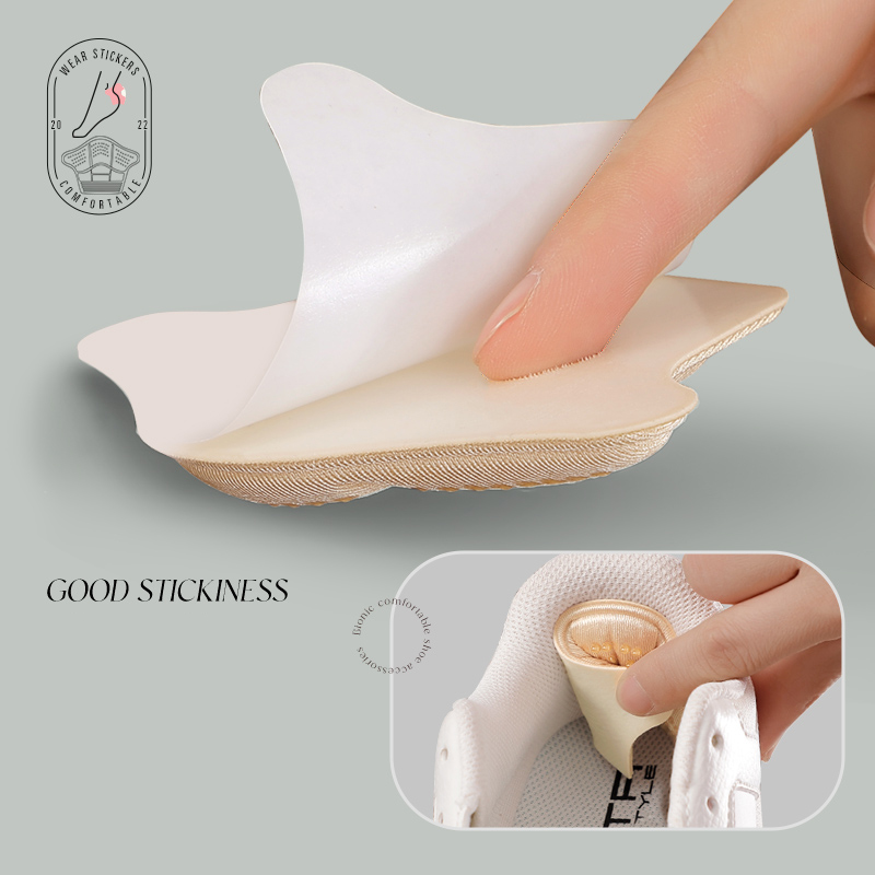 1Pair 5D Shoe Pad Foot Cushion Pads Sports Shoes Adjustable Antiwear Insoles Heel Protector Ankle Sticker Insole Brioche New