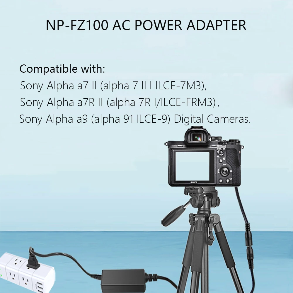 NP-FZ100 Dummy Battery NP FZ100 DC Coupler AC Power Adapter Supply Kit for Sony ILCE-9 Alpha A9 A7RM3 A7RIII A7M3 A7R4 Camera