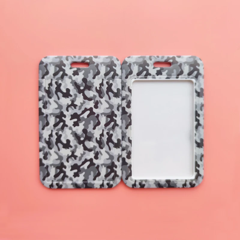 Fashion Men's Camouflage Card Case Lanyard ID Badge Holder Bus Card Cover Door Card Credit Card Holders Neck Strap
