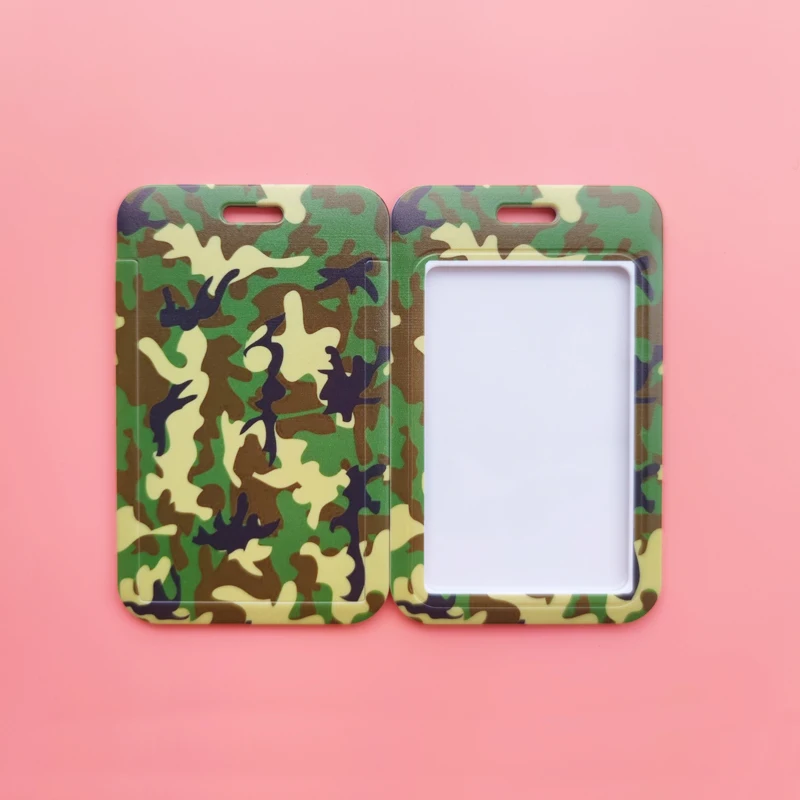 Fashion Men's Camouflage Card Case Lanyard ID Badge Holder Bus Card Cover Door Card Credit Card Holders Neck Strap